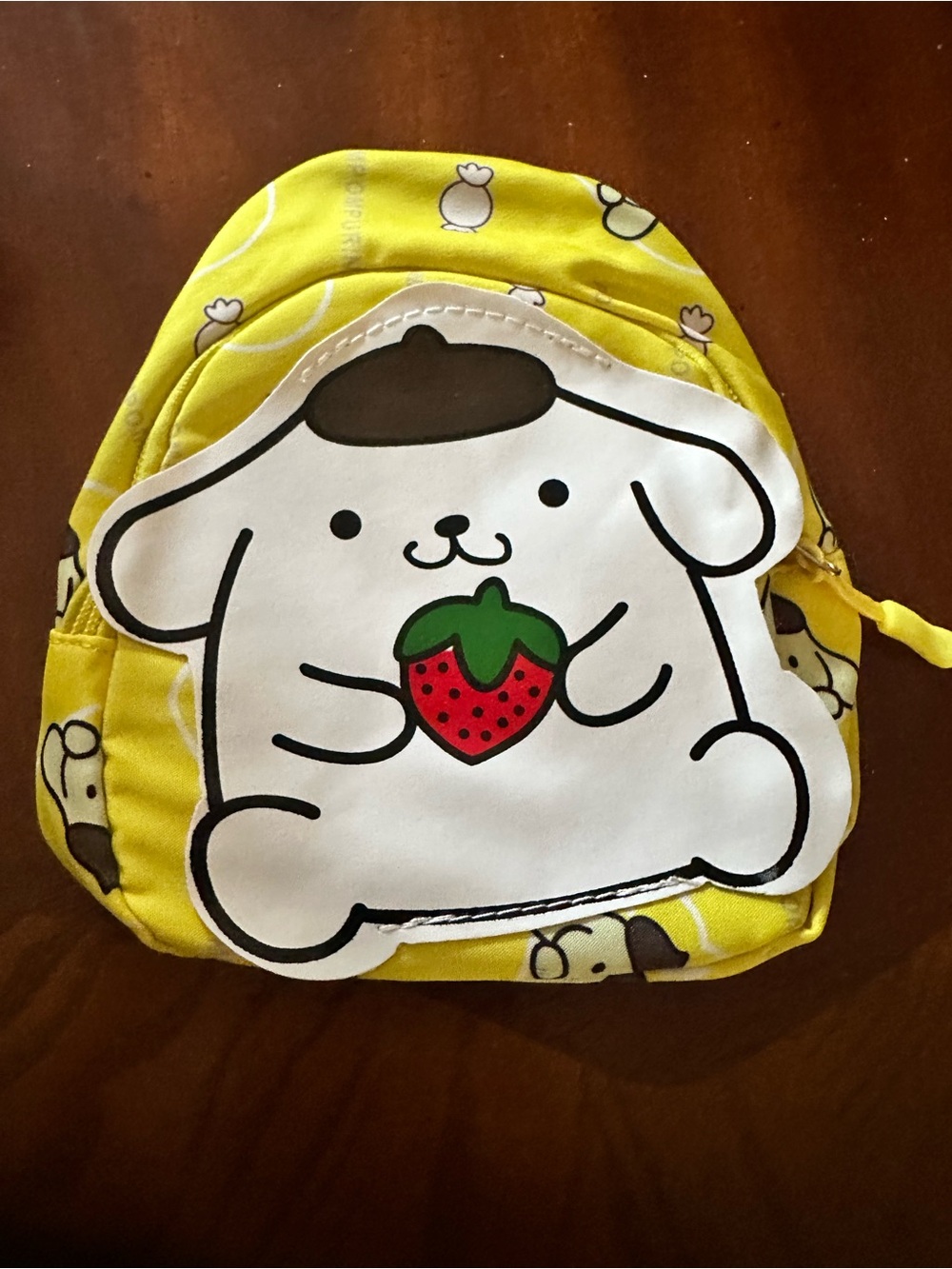 Hello Kitty Yellow Kids Backpack with Strawberry Puppy Character